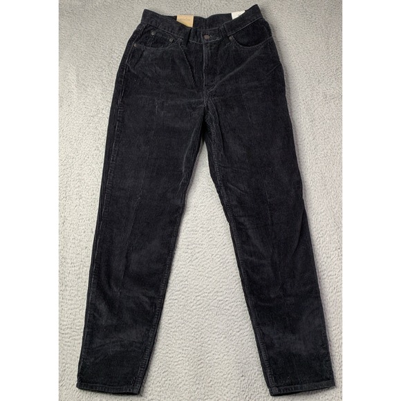 New Levis 506 Corduroy Jeans Womens 28x30 High-Rise Mom Tappered Leg Black NWT - Picture 2 of 10